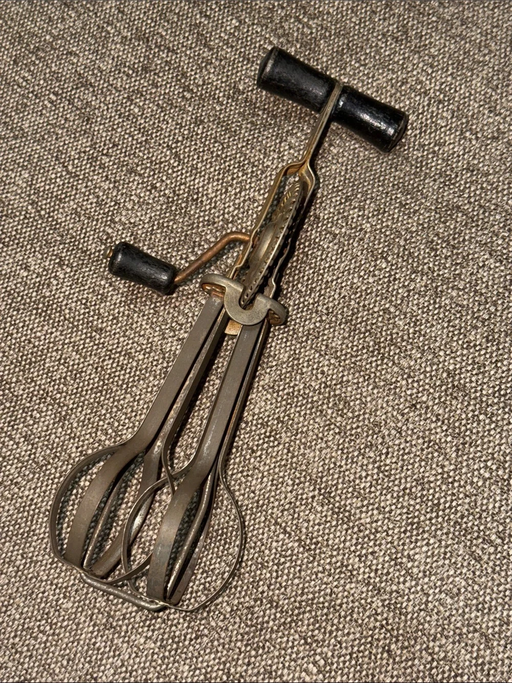 Black wooden handle vintage egg beater/Mixer